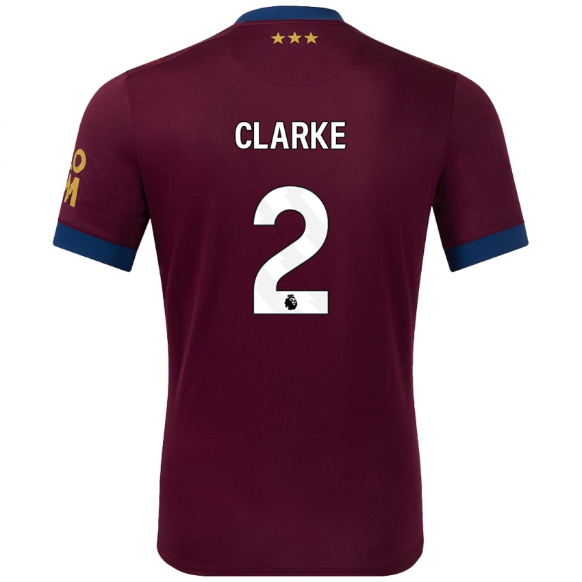 Uomo Maglia Harry Clarke #2 Marrone Kit Gara Away 2024/25 Maglietta