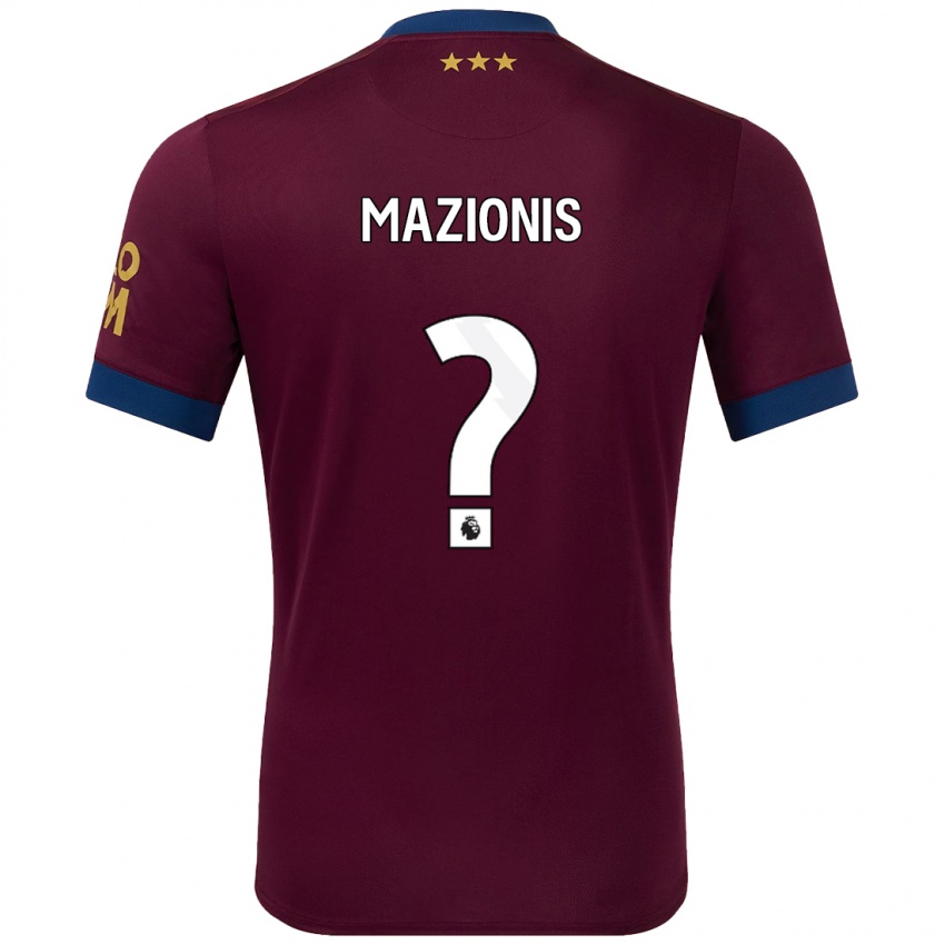 Uomo Maglia Jokubas Mazionis #0 Marrone Kit Gara Away 2024/25 Maglietta