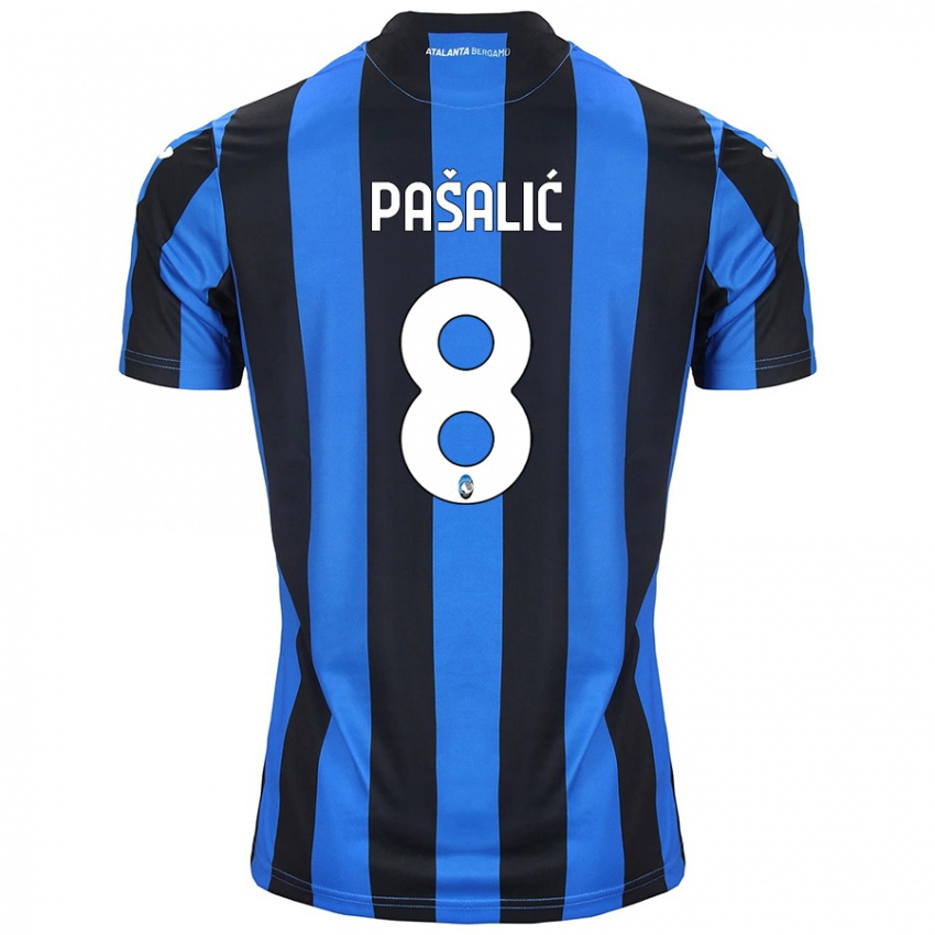 Donna Maglia Mario Pasalic #8 Blu Nero Kit Gara Home 2024/25 Maglietta