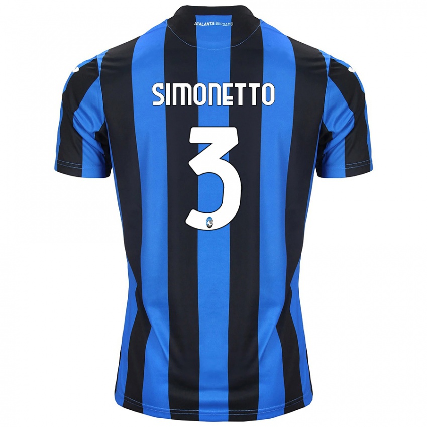 Donna Maglia Federico Simonetto #3 Blu Nero Kit Gara Home 2024/25 Maglietta