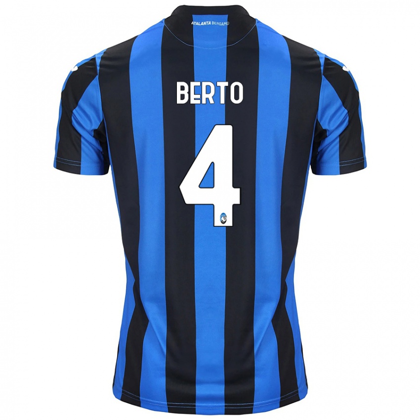 Donna Maglia Gabriele Berto #4 Blu Nero Kit Gara Home 2024/25 Maglietta