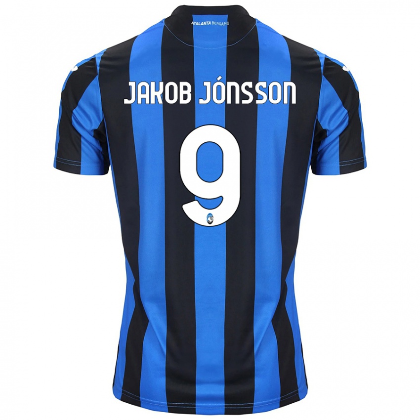 Donna Maglia Birkir Jakob Jónsson #9 Blu Nero Kit Gara Home 2024/25 Maglietta