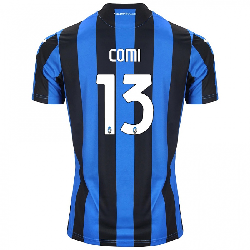 Donna Maglia Pietro Comi #13 Blu Nero Kit Gara Home 2024/25 Maglietta