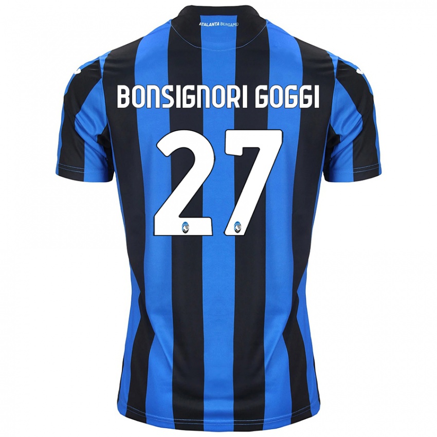 Donna Maglia Lorenzo Bonsignori Goggi #27 Blu Nero Kit Gara Home 2024/25 Maglietta