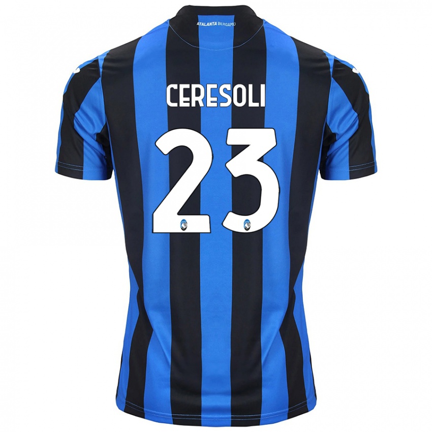 Donna Maglia Andrea Ceresoli #23 Blu Nero Kit Gara Home 2024/25 Maglietta