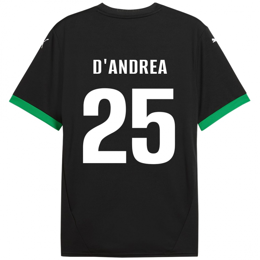 Donna Maglia Luca D'andrea #25 Nero Verde Scuro Kit Gara Home 2024/25 Maglietta