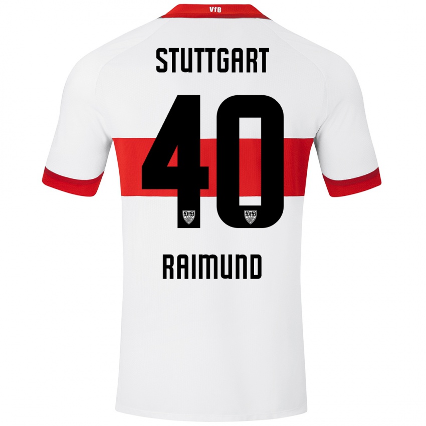 Donna Maglia Luca Raimund #40 Bianco Rosso Kit Gara Home 2024/25 Maglietta