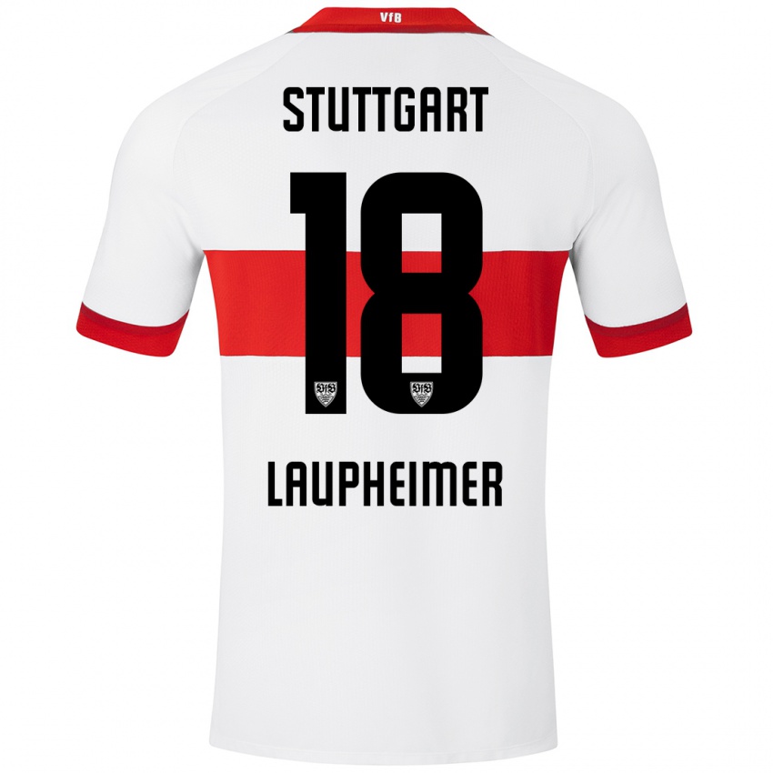 Donna Maglia Lukas Laupheimer #18 Bianco Rosso Kit Gara Home 2024/25 Maglietta