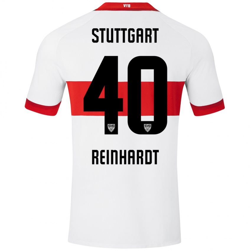 Donna Maglia Peter Reinhardt #40 Bianco Rosso Kit Gara Home 2024/25 Maglietta