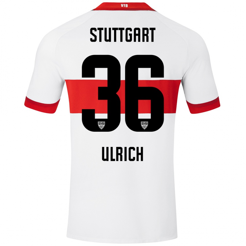 Donna Maglia Laurin Ulrich #36 Bianco Rosso Kit Gara Home 2024/25 Maglietta