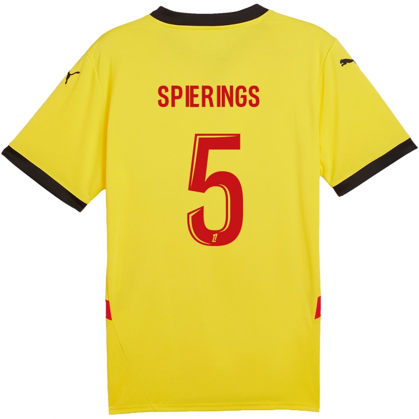 Donna Maglia Stijn Spierings #5 Giallo Rosso Kit Gara Home 2024/25 Maglietta