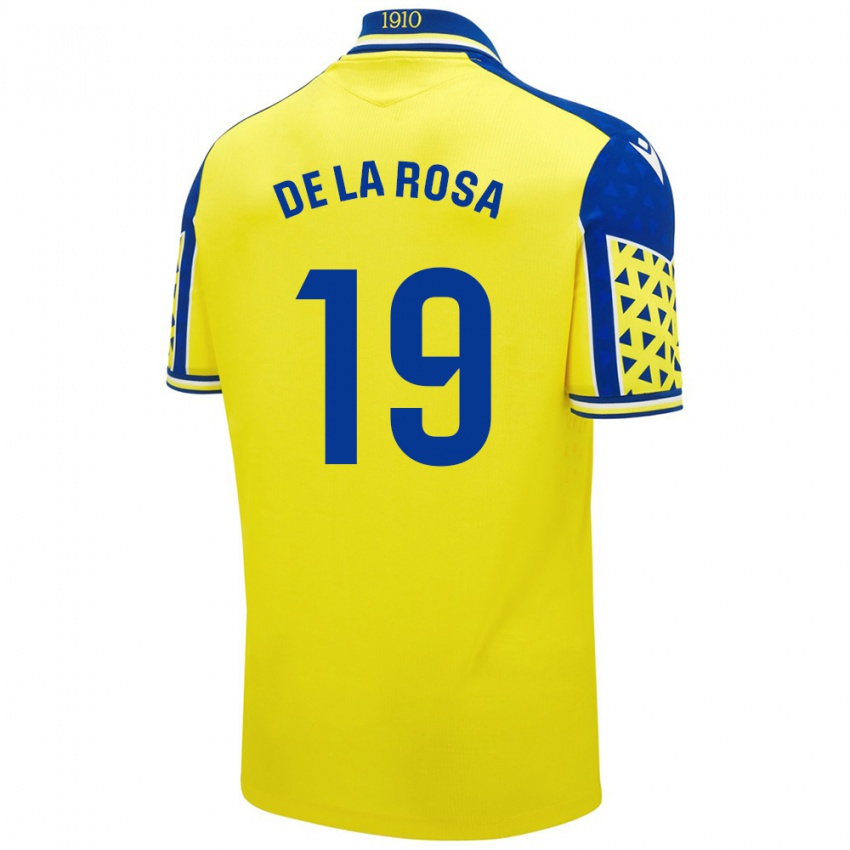 Donna Maglia José Antonio De La Rosa #19 Giallo Blu Kit Gara Home 2024/25 Maglietta