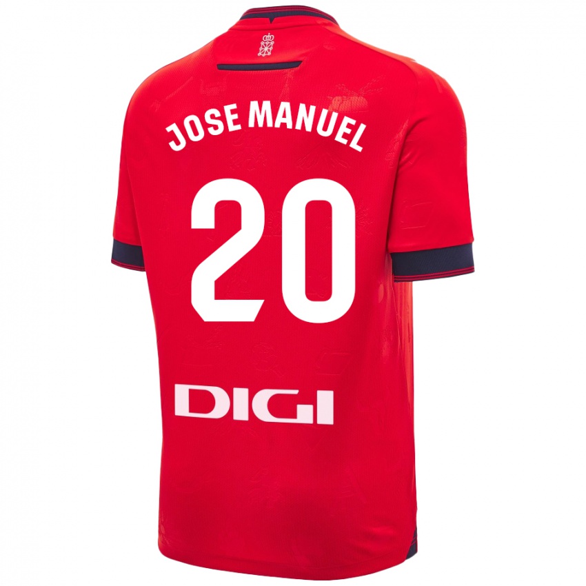 Donna Maglia José Manuel Arnáiz #20 Rosso Bianco Kit Gara Home 2024/25 Maglietta