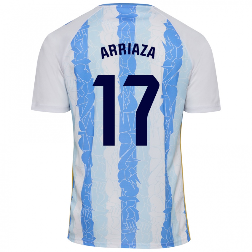 Donna Maglia Pablo Arriaza #17 Bianco Blu Kit Gara Home 2024/25 Maglietta