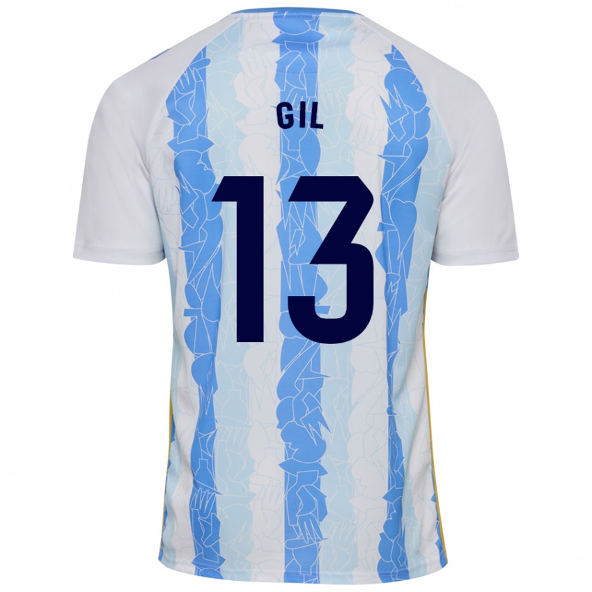 Donna Maglia Noelia Gil #13 Bianco Blu Kit Gara Home 2024/25 Maglietta