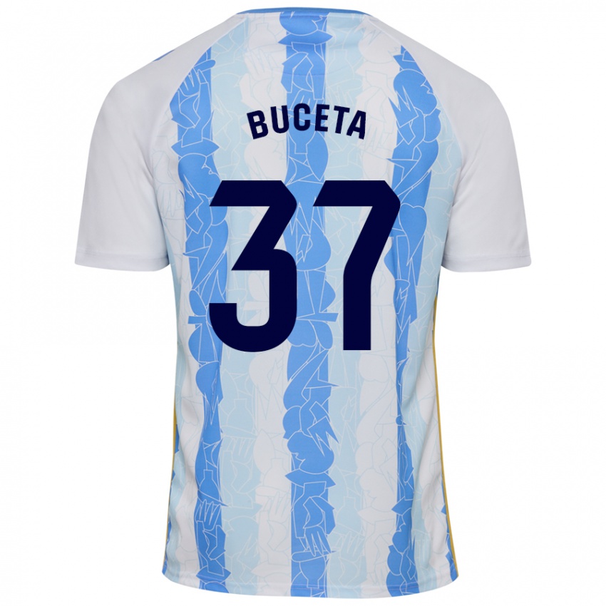 Donna Maglia Ana Buceta #37 Bianco Blu Kit Gara Home 2024/25 Maglietta