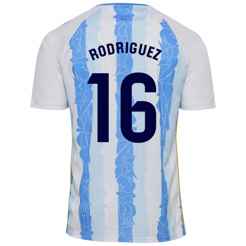 Donna Maglia Genaro Rodríguez #16 Bianco Blu Kit Gara Home 2024/25 Maglietta