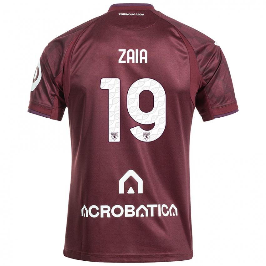 Donna Maglia Edoardo Zaia #19 Marrone Bianco Kit Gara Home 2024/25 Maglietta