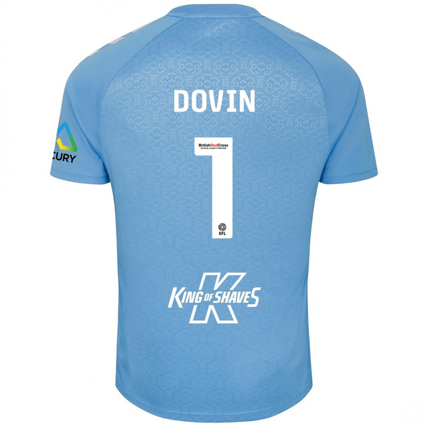 Donna Maglia Oliver Dovin #1 Blu Bianco Kit Gara Home 2024/25 Maglietta