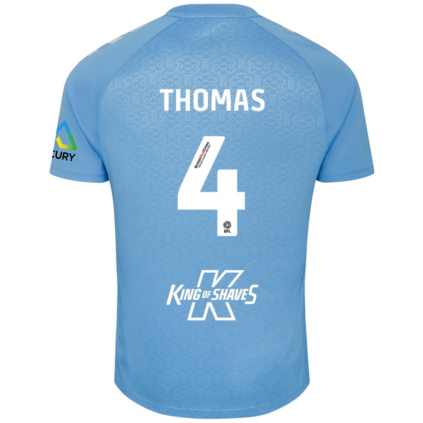 Donna Maglia Bobby Thomas #4 Blu Bianco Kit Gara Home 2024/25 Maglietta