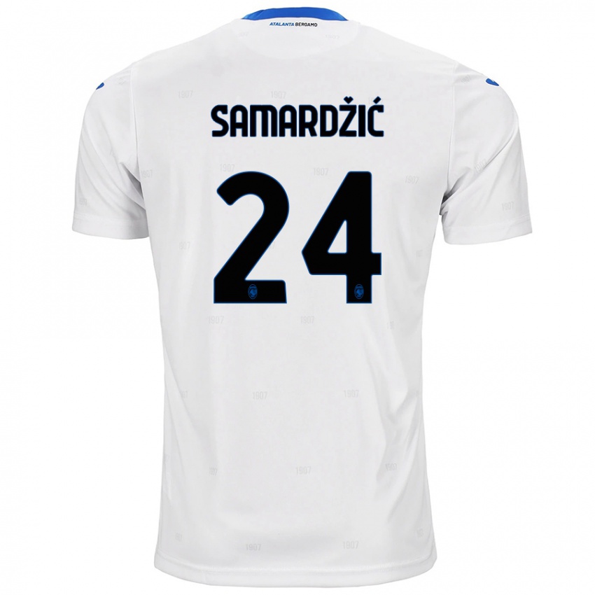 Donna Maglia Lazar Samardžić #24 Bianco Kit Gara Away 2024/25 Maglietta