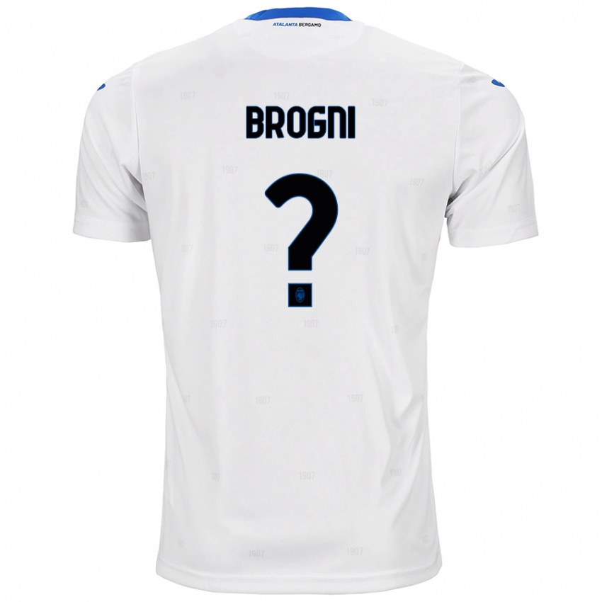 Donna Maglia Giorgio Brogni #0 Bianco Kit Gara Away 2024/25 Maglietta