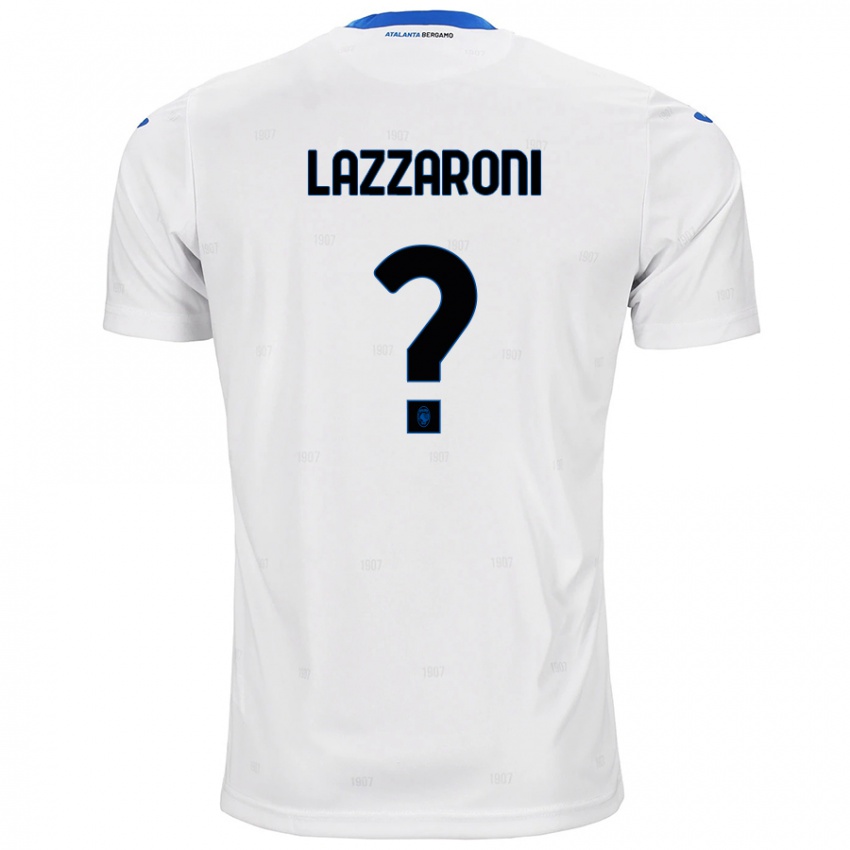 Donna Maglia Andrea Lazzaroni #0 Bianco Kit Gara Away 2024/25 Maglietta