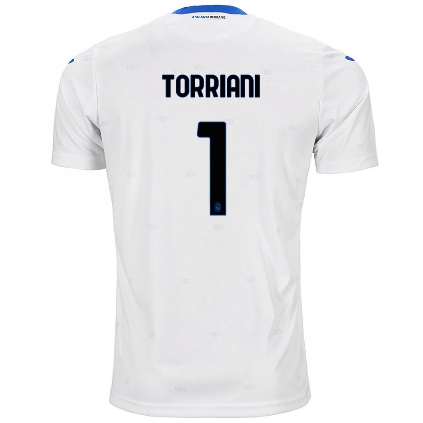 Donna Maglia Andrea Torriani #1 Bianco Kit Gara Away 2024/25 Maglietta