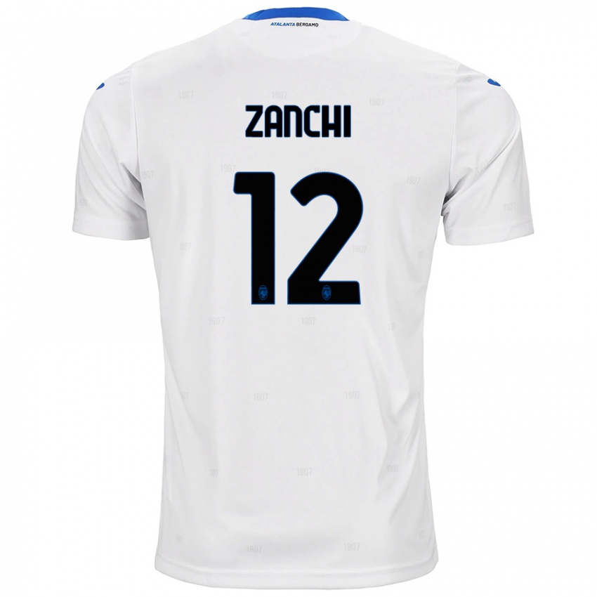 Donna Maglia Edoardo Zanchi #12 Bianco Kit Gara Away 2024/25 Maglietta