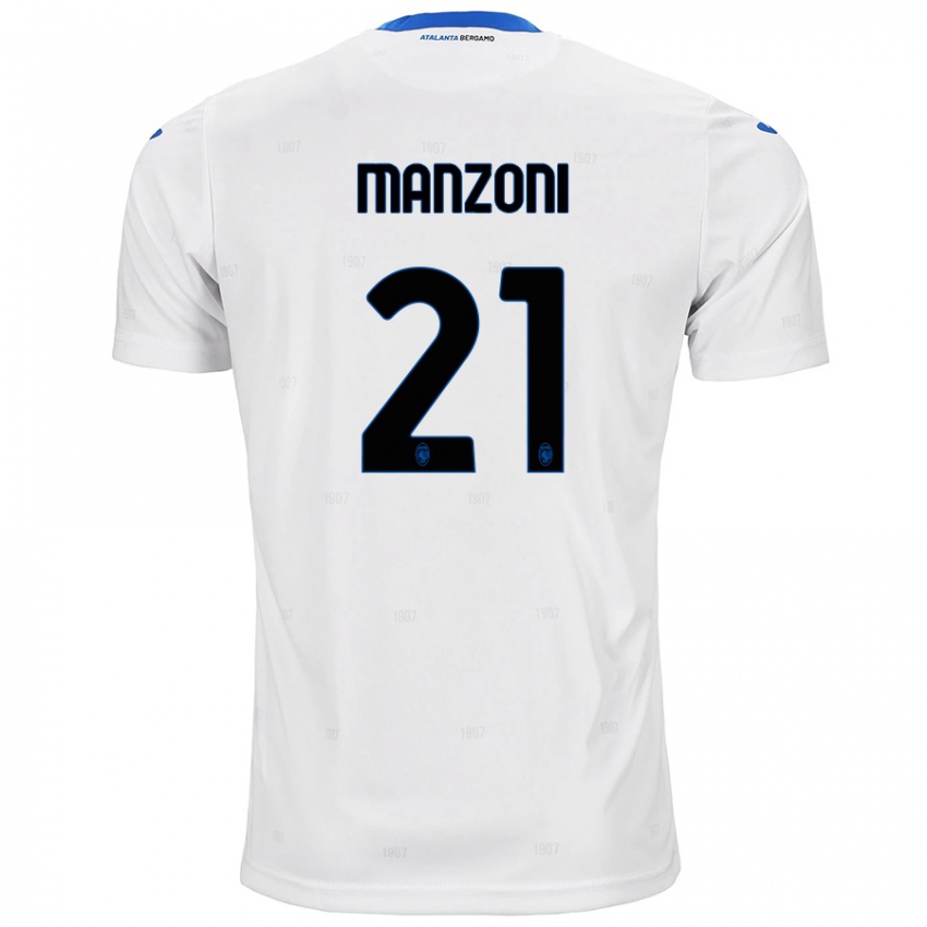 Donna Maglia Alberto Manzoni #21 Bianco Kit Gara Away 2024/25 Maglietta