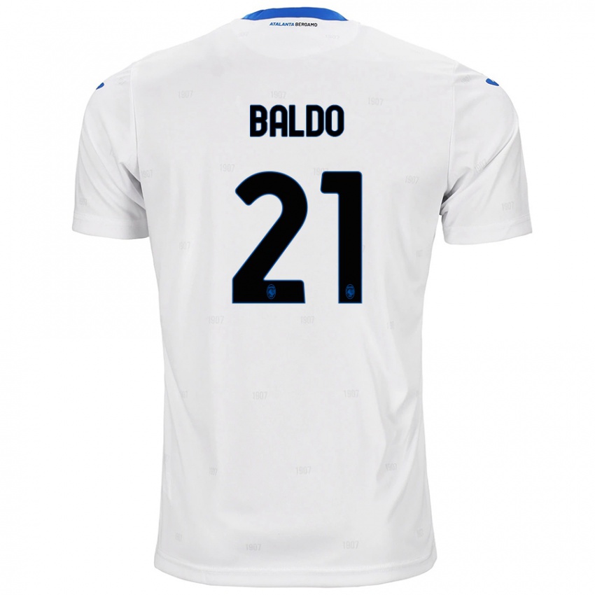 Donna Maglia Nicolò Baldo #21 Bianco Kit Gara Away 2024/25 Maglietta