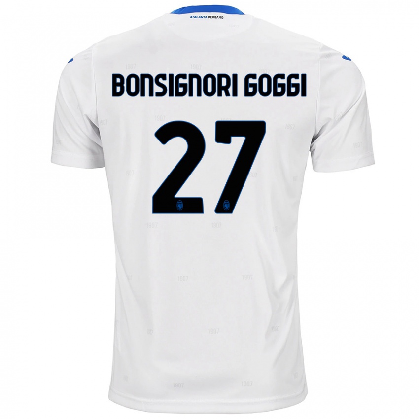 Donna Maglia Lorenzo Bonsignori Goggi #27 Bianco Kit Gara Away 2024/25 Maglietta