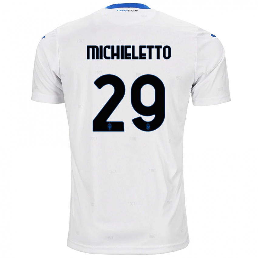 Donna Maglia Andrea Michieletto #29 Bianco Kit Gara Away 2024/25 Maglietta