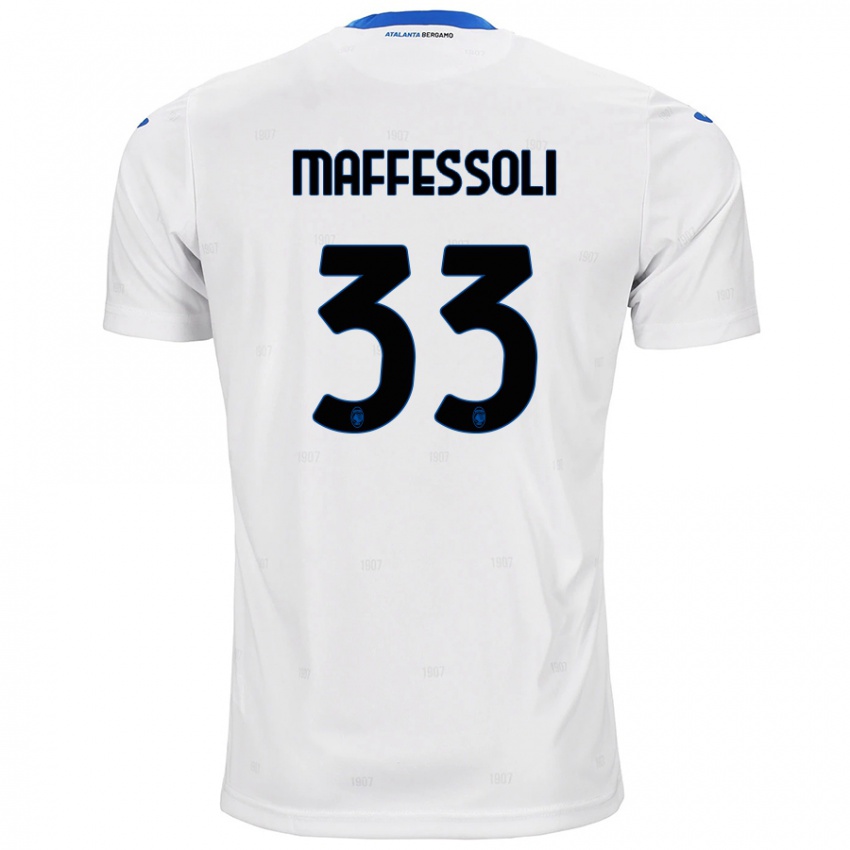 Donna Maglia Manuel Maffessoli #33 Bianco Kit Gara Away 2024/25 Maglietta