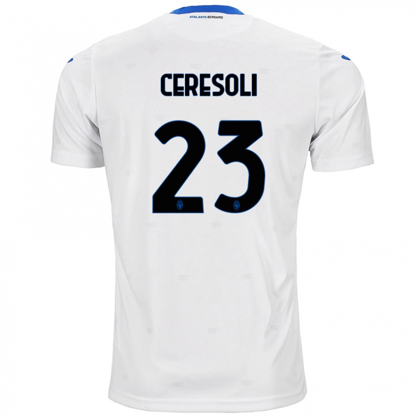 Donna Maglia Andrea Ceresoli #23 Bianco Kit Gara Away 2024/25 Maglietta