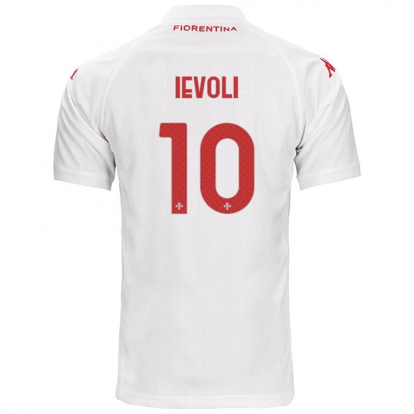 Donna Maglia Mattia Ievoli #10 Bianco Kit Gara Away 2024/25 Maglietta