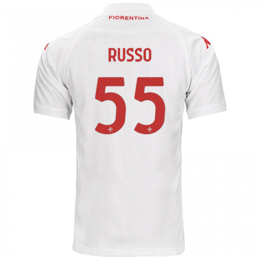 Donna Maglia Federica Russo #55 Bianco Kit Gara Away 2024/25 Maglietta