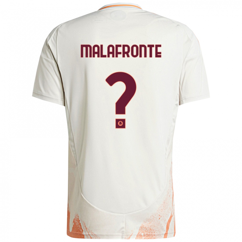 Donna Maglia Matteo Malafronte #0 Crema Bianco Arancione Kit Gara Away 2024/25 Maglietta