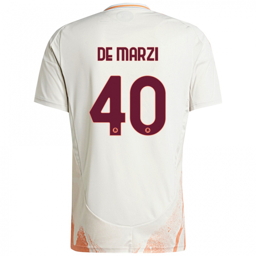 Donna Maglia Giorgio De Marzi #40 Crema Bianco Arancione Kit Gara Away 2024/25 Maglietta