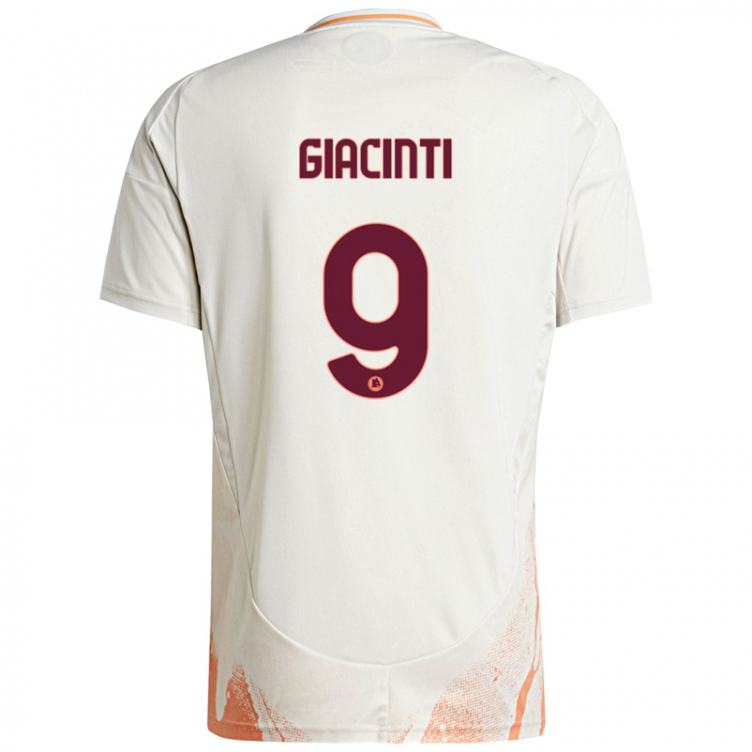 Donna Maglia Valentina Giacinti #9 Crema Bianco Arancione Kit Gara Away 2024/25 Maglietta