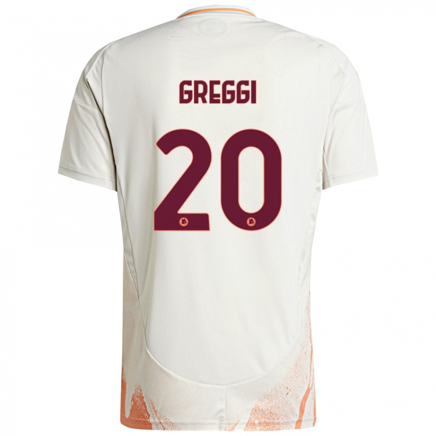 Donna Maglia Giada Greggi #20 Crema Bianco Arancione Kit Gara Away 2024/25 Maglietta