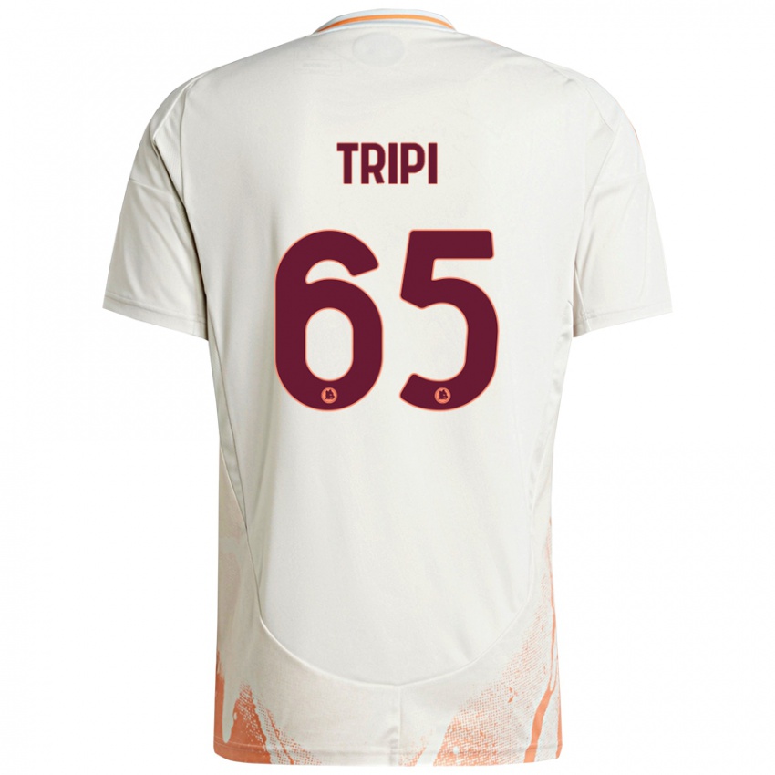 Donna Maglia Filippo Tripi #65 Crema Bianco Arancione Kit Gara Away 2024/25 Maglietta