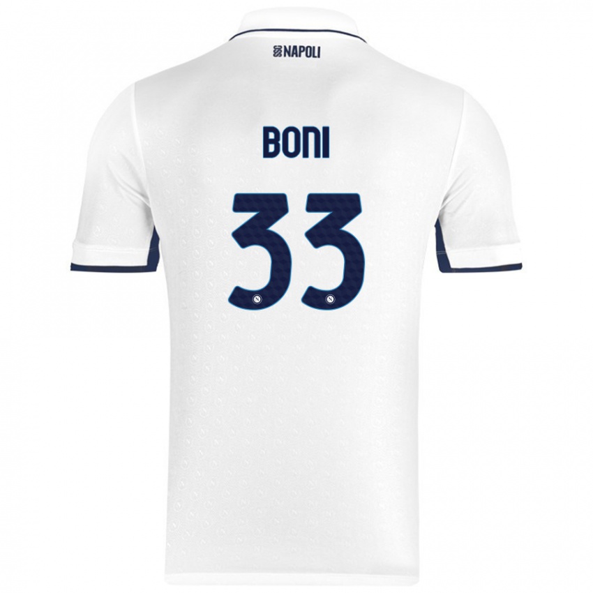 Donna Maglia Landry Boni #33 Bianco Blu Reale Kit Gara Away 2024/25 Maglietta