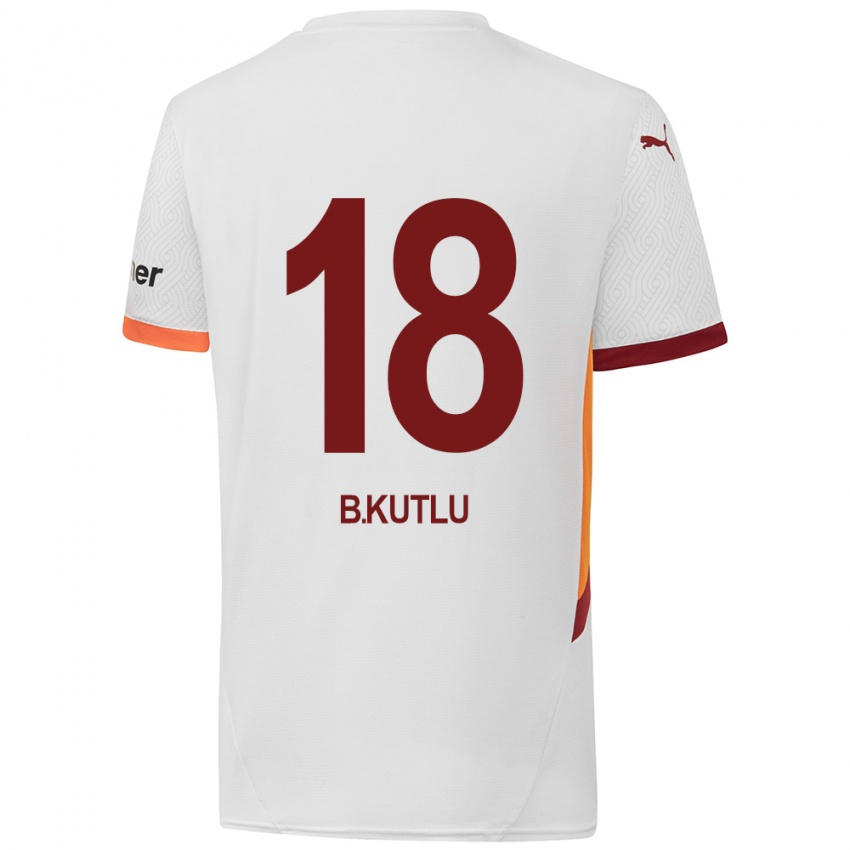 Donna Maglia Berkan Kutlu #18 Bianco Giallo Rosso Kit Gara Away 2024/25 Maglietta