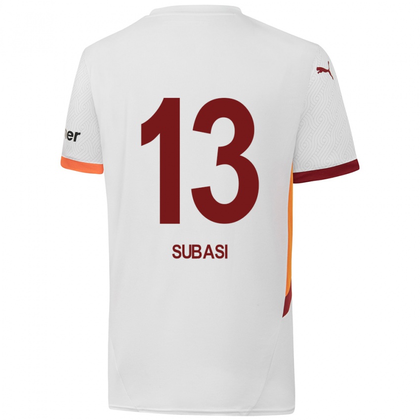 Donna Maglia Kadir Subasi #13 Bianco Giallo Rosso Kit Gara Away 2024/25 Maglietta