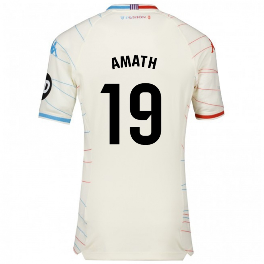 Donna Maglia Amath Ndiaye #19 Bianco Rosso Blu Kit Gara Away 2024/25 Maglietta