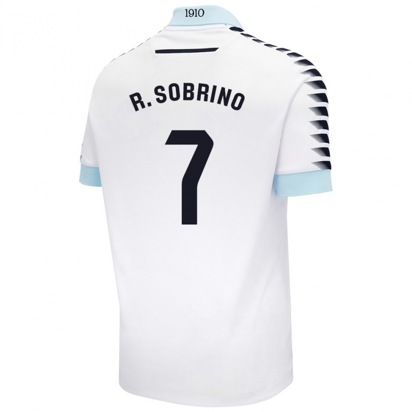 Donna Maglia Ruben Sobrino #7 Bianco Blu Kit Gara Away 2024/25 Maglietta