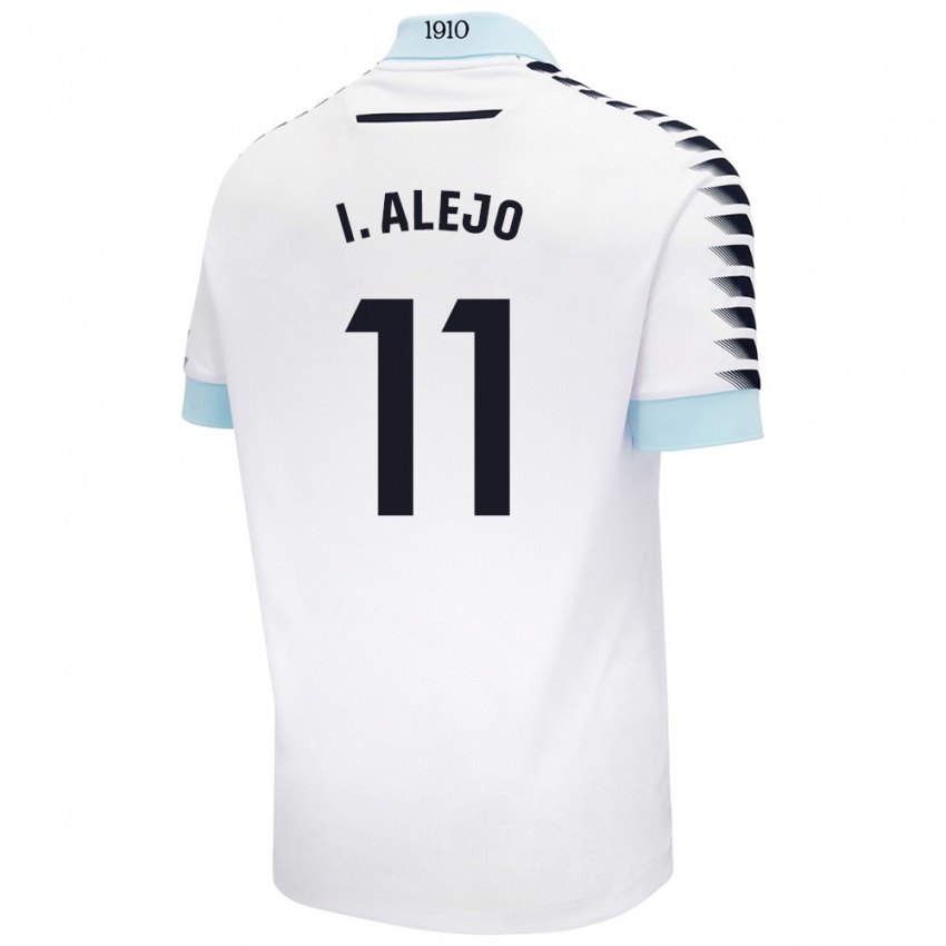 Donna Maglia Iván Alejo #11 Bianco Blu Kit Gara Away 2024/25 Maglietta