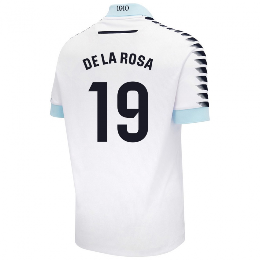 Donna Maglia José Antonio De La Rosa #19 Bianco Blu Kit Gara Away 2024/25 Maglietta