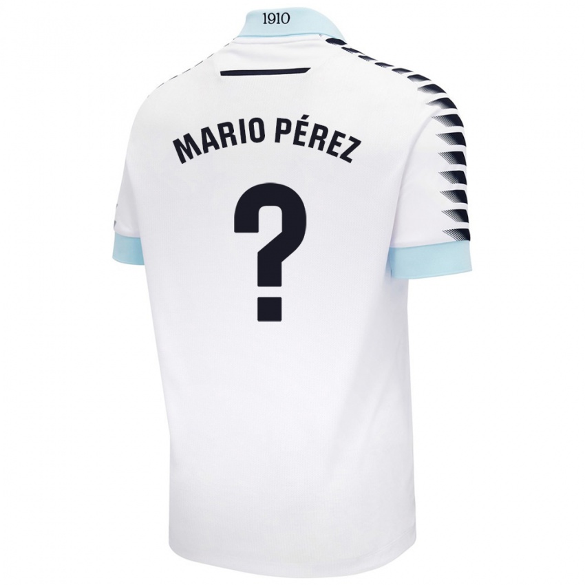 Donna Maglia Mario Pérez #0 Bianco Blu Kit Gara Away 2024/25 Maglietta